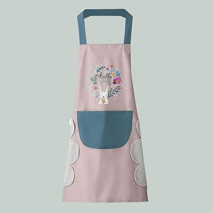 Floral Bunny Kitchen Apron Set