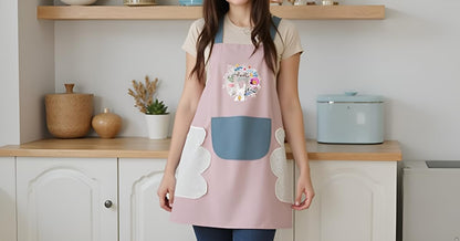 Floral Bunny Kitchen Apron Set